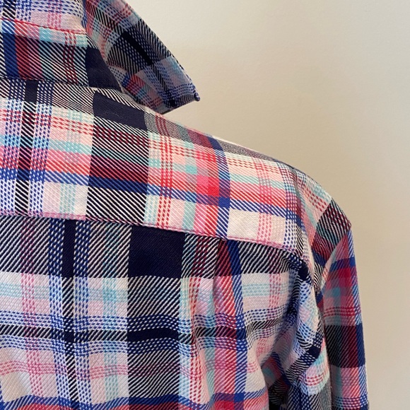 Hammer Made Mens Blue Pink White Plaid Button Down w contrasting Cuffs / 16 -41 - Picture 9 of 12